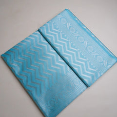 Leeche Cotton Blue Saree