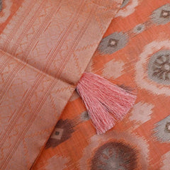 Ikkat Cotton Orange Saree