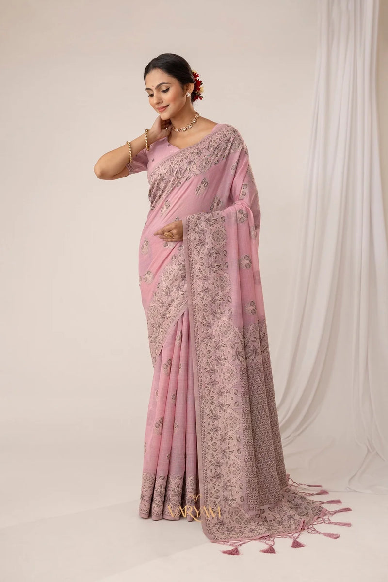 Sindoor Cotton Pink Saree
