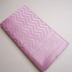Leeche Cotton Baby Pink Saree