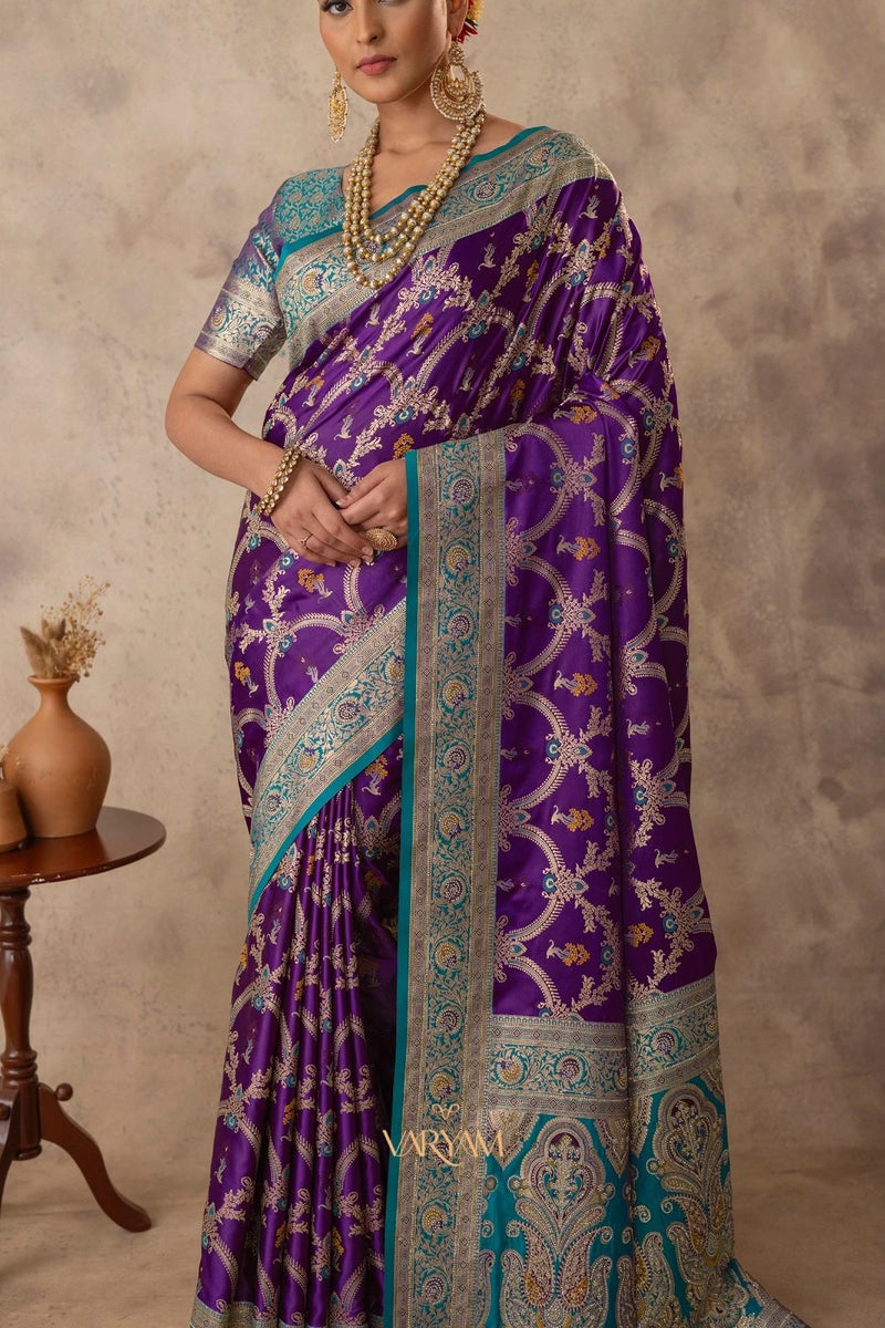 Gadwal Silk Purple Saree