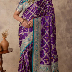 Gadwal Silk Purple Saree