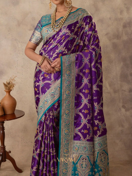 Gadwal Silk Purple Saree