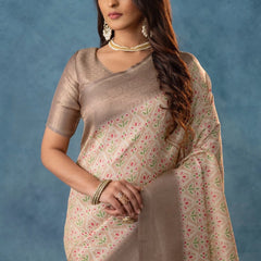 Solitaire Silk Brown Saree