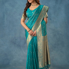 Fiona Silk Teal Saree