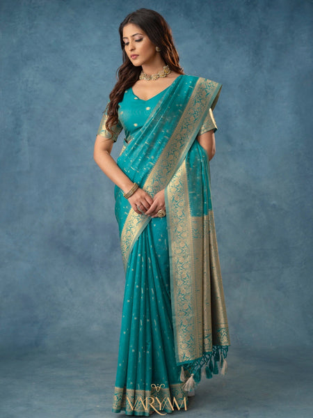 Fiona Silk Teal Saree