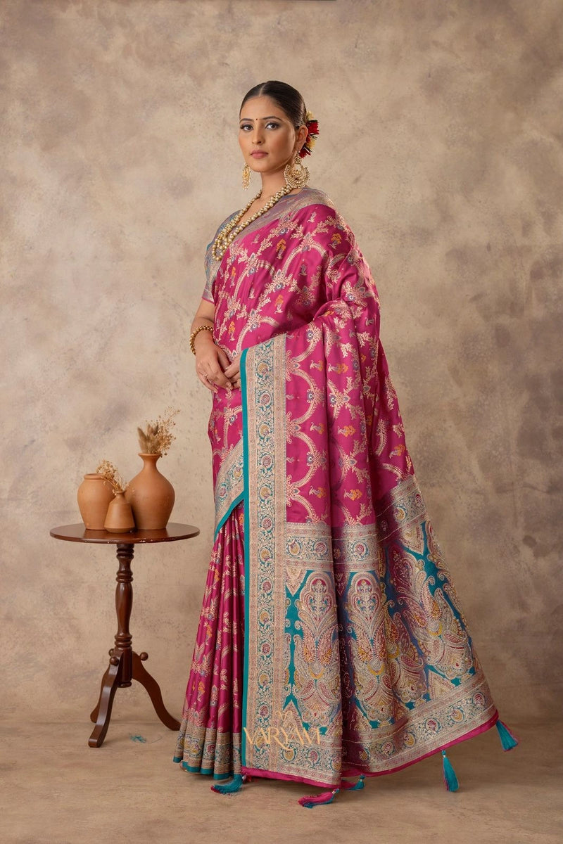 Gadwal Silk Pink Saree