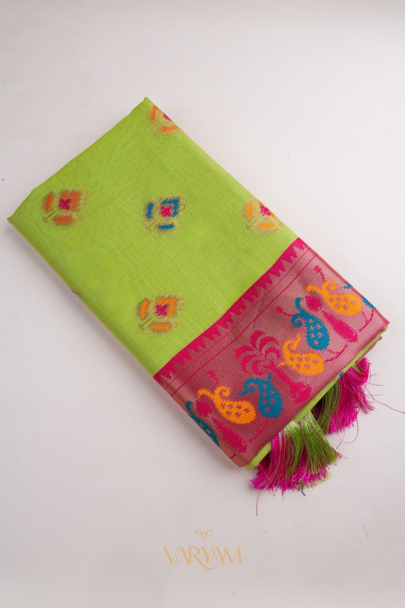 Kalista Linen Green Saree