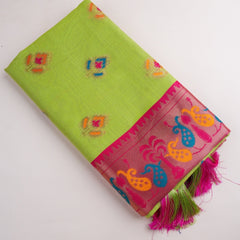 Kalista Linen Green Saree