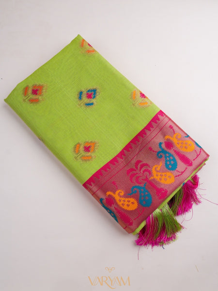 Kalista Linen Green Saree