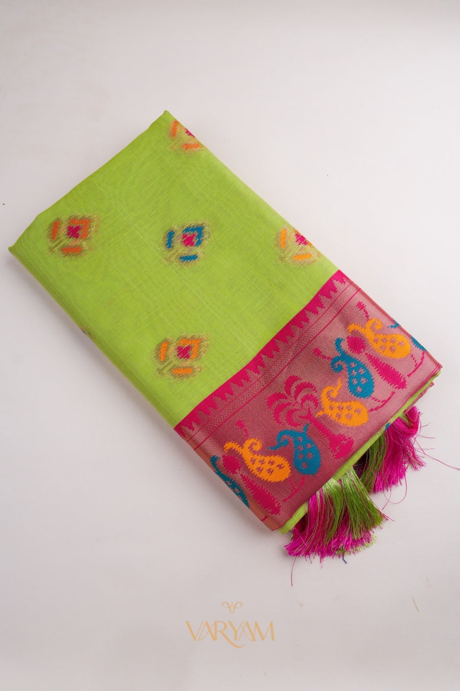 Kalista Linen Green Saree