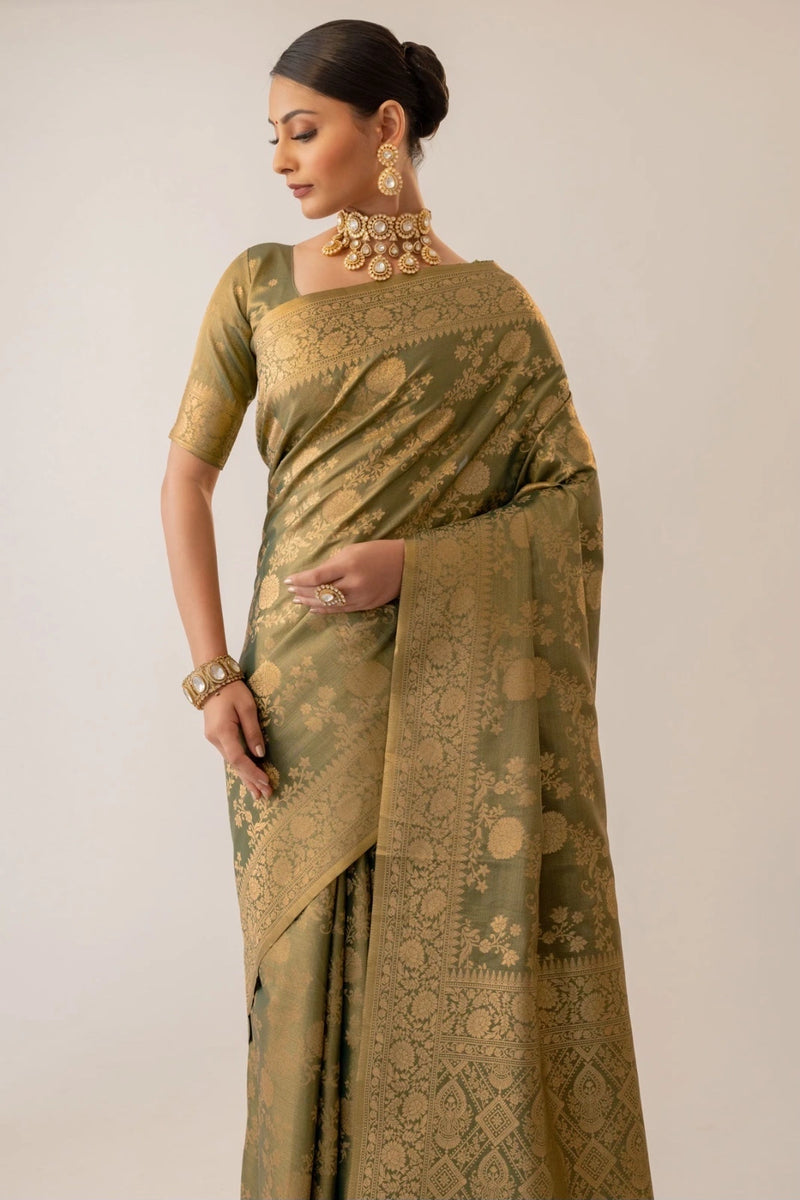 Ivona Silk Green Saree