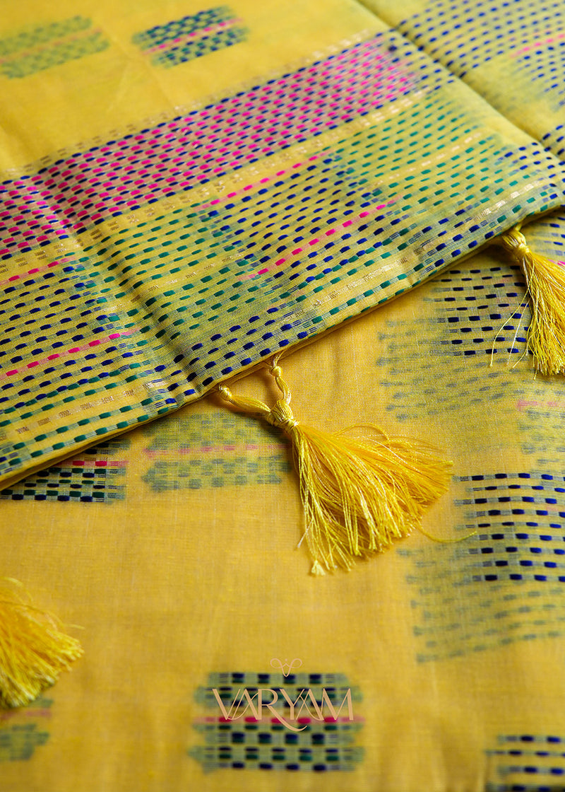 Katha Handloom Yellow Saree