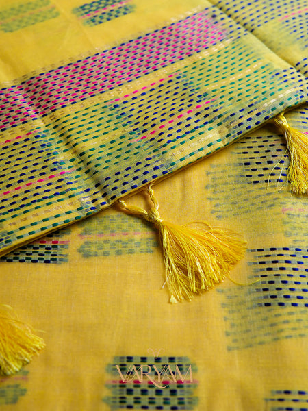 Katha Handloom Yellow Saree